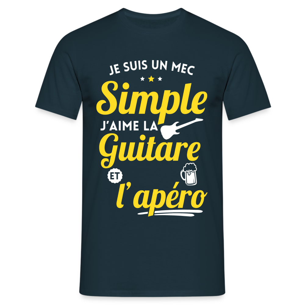 T-shirt Homme - J'aime la guitare et l'apéro - marine