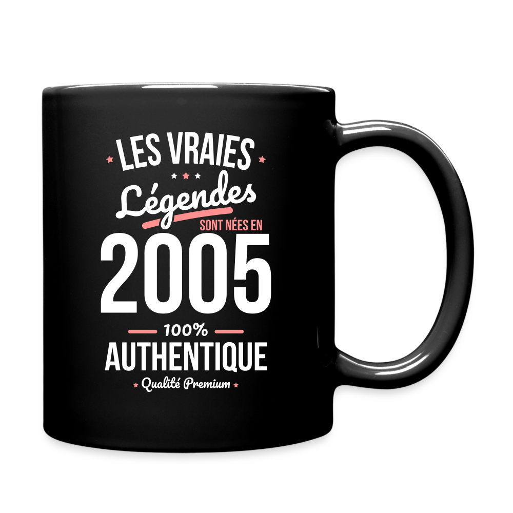 Mug uni - Anniversaire 20 Ans - Les vraies Légendes sont nées en 2005 - noir