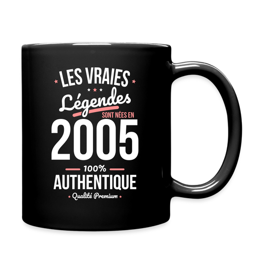 Mug uni - Anniversaire 20 Ans - Les vraies Légendes sont nées en 2005 - noir