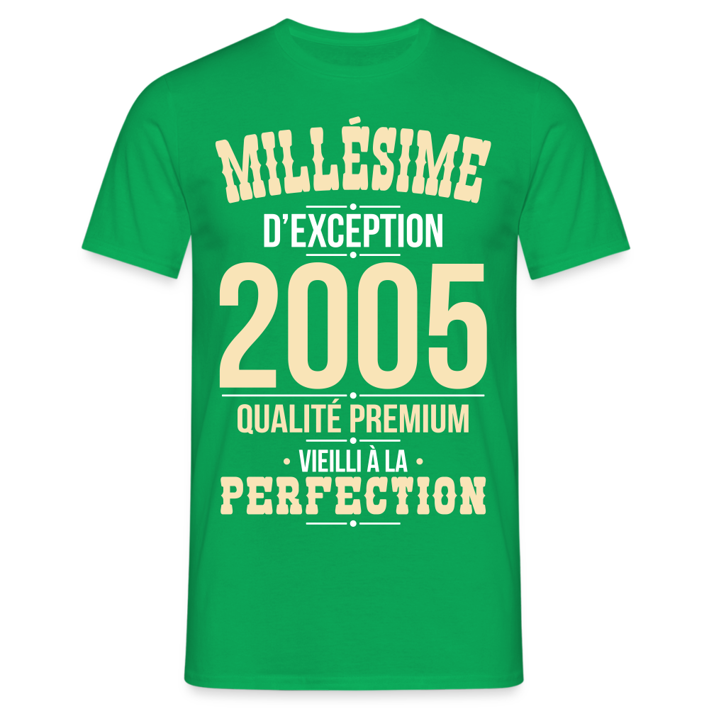 T-shirt Homme - Anniversaire 20 Ans - Millésime 2005 - vert