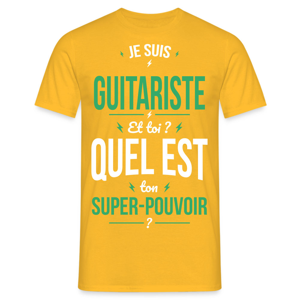 T-shirt Homme - Je suis guitariste - Super-pouvoir - jaune