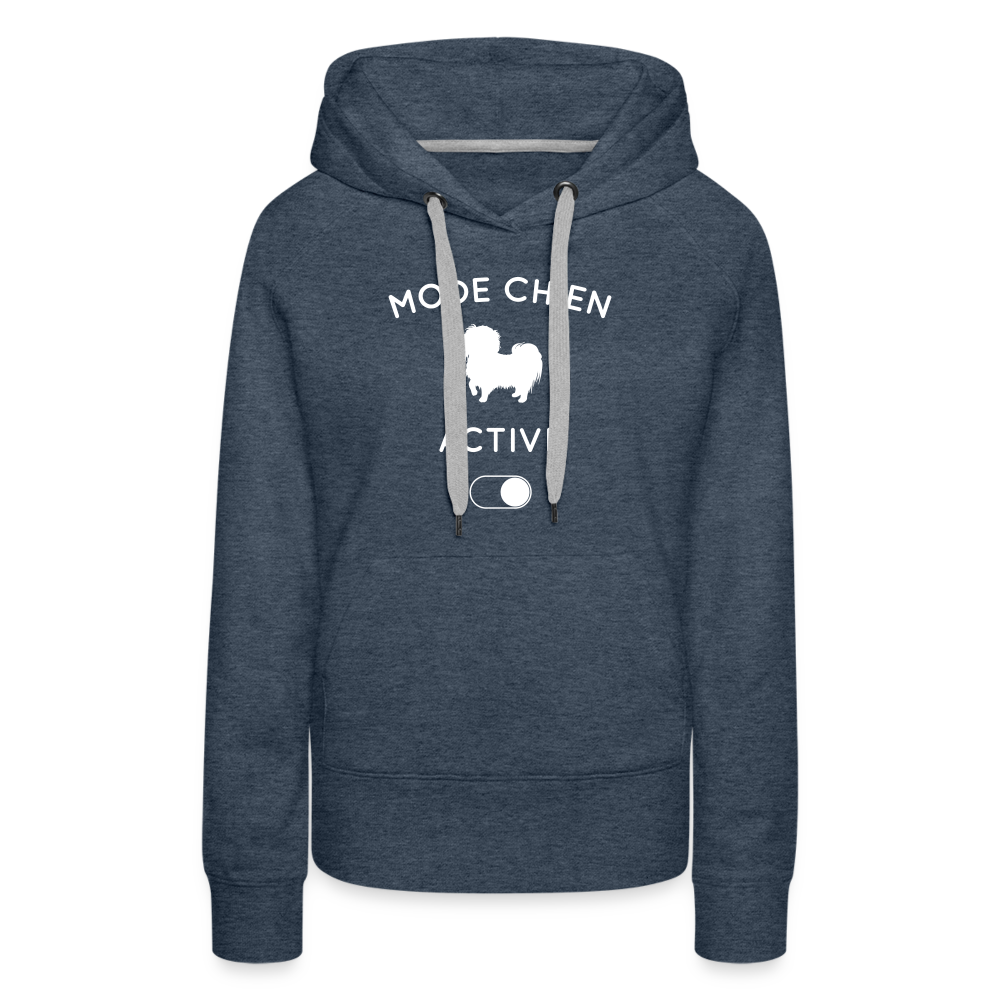 Sweat à capuche Premium Femme - Mode chien activé - bleu jeans