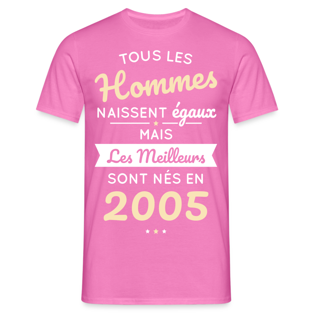 T-shirt Homme - Anniversaire 20 Ans - Les meilleurs sont nés en 2005 - rose