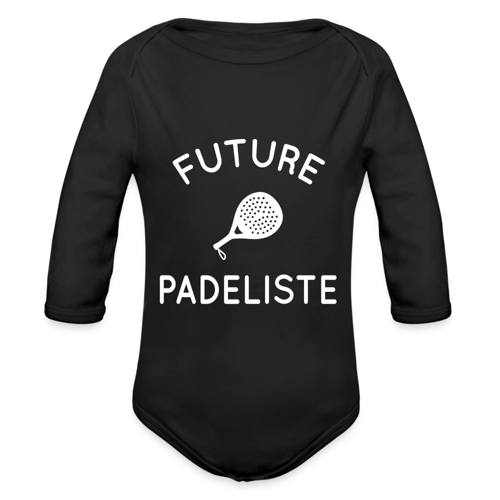 Body Bébé bio manches longues - Future padeliste - noir