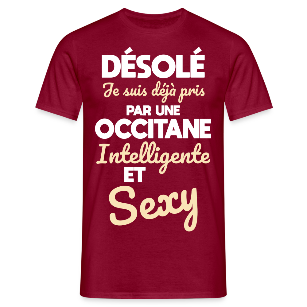 T-shirt Homme -  Je suis déjà pris par une Occitane intelligente et sexy - rouge brique