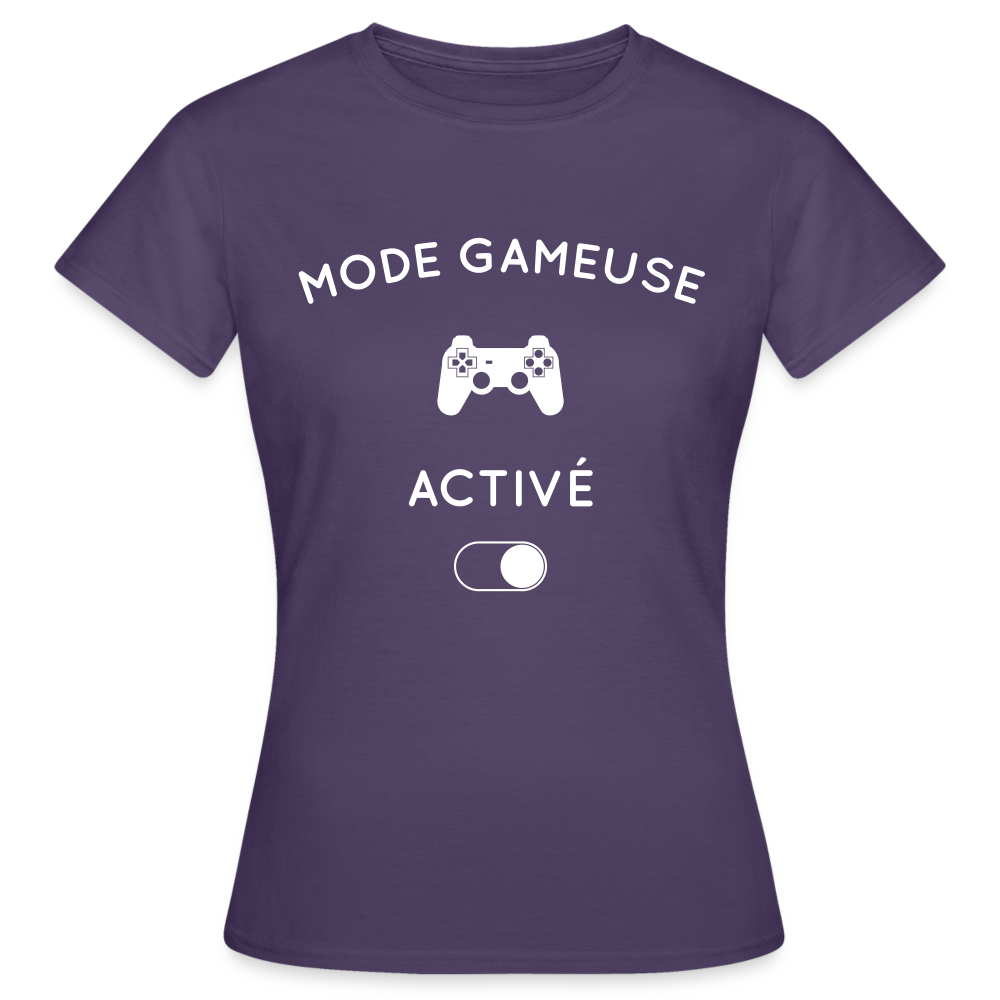 T-shirt Femme - Mode gameuse activé - violet foncé