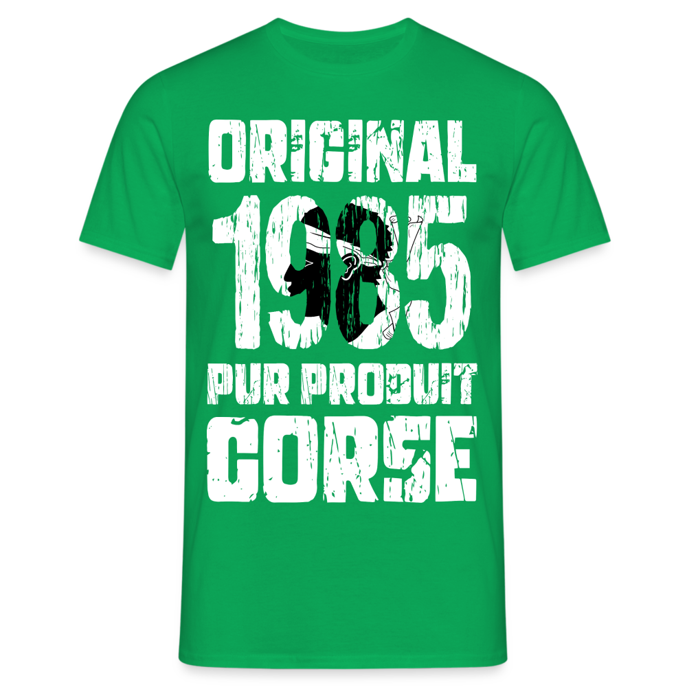 T-shirt Homme - Anniversaire 40 Ans - Original 1985 - Pur produit Corse - vert