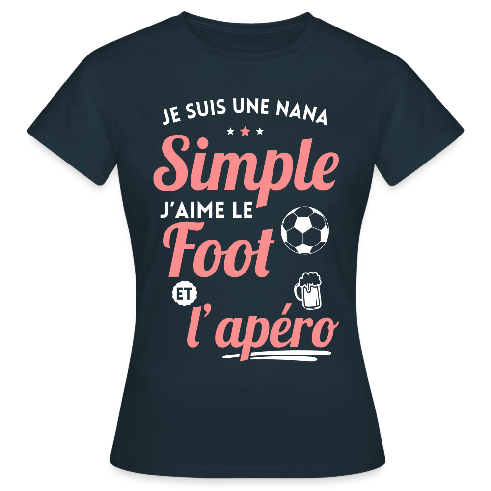 T-shirt Femme - J'aime le foot et l'apéro - marine