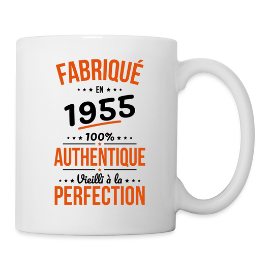 Mug blanc - Anniversaire 70 Ans - Fabriqué en 1955 - blanc