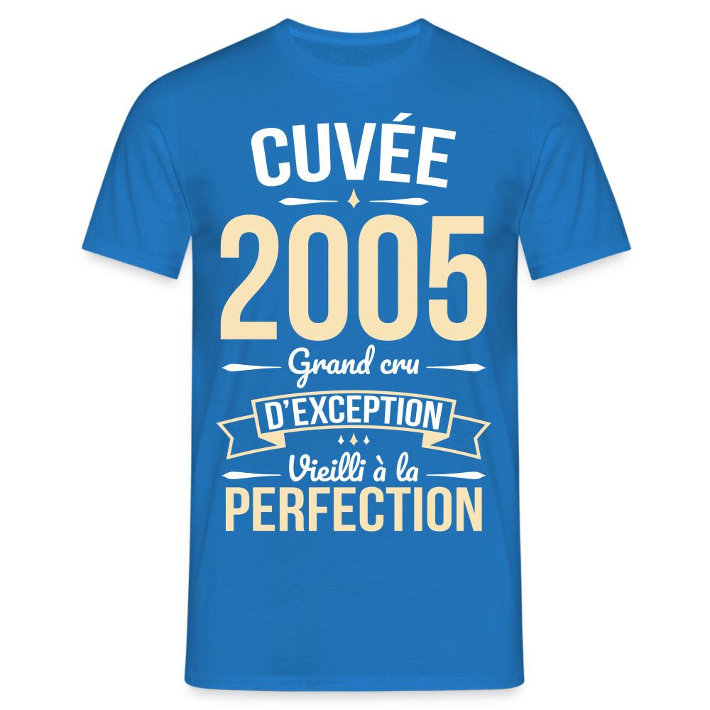 T-shirt Homme - Anniversaire 20 Ans - Cuvée 2005 - bleu royal