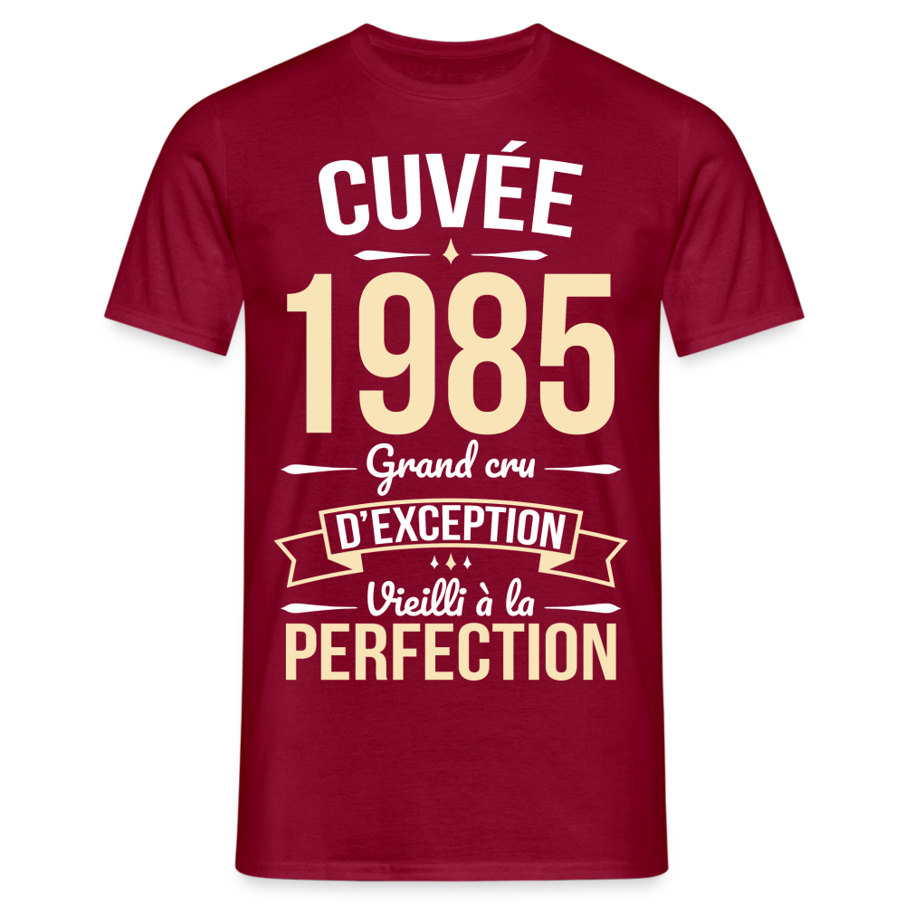 T-shirt Homme - Anniversaire 40 Ans - Cuvée 1985 - rouge brique