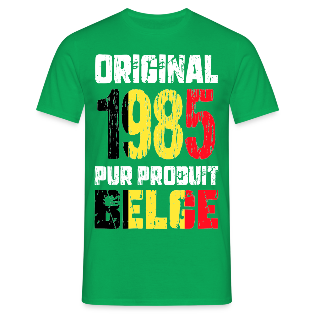 T-shirt Homme - Anniversaire 40 Ans - Original 1985 - Pur produit Belge - vert