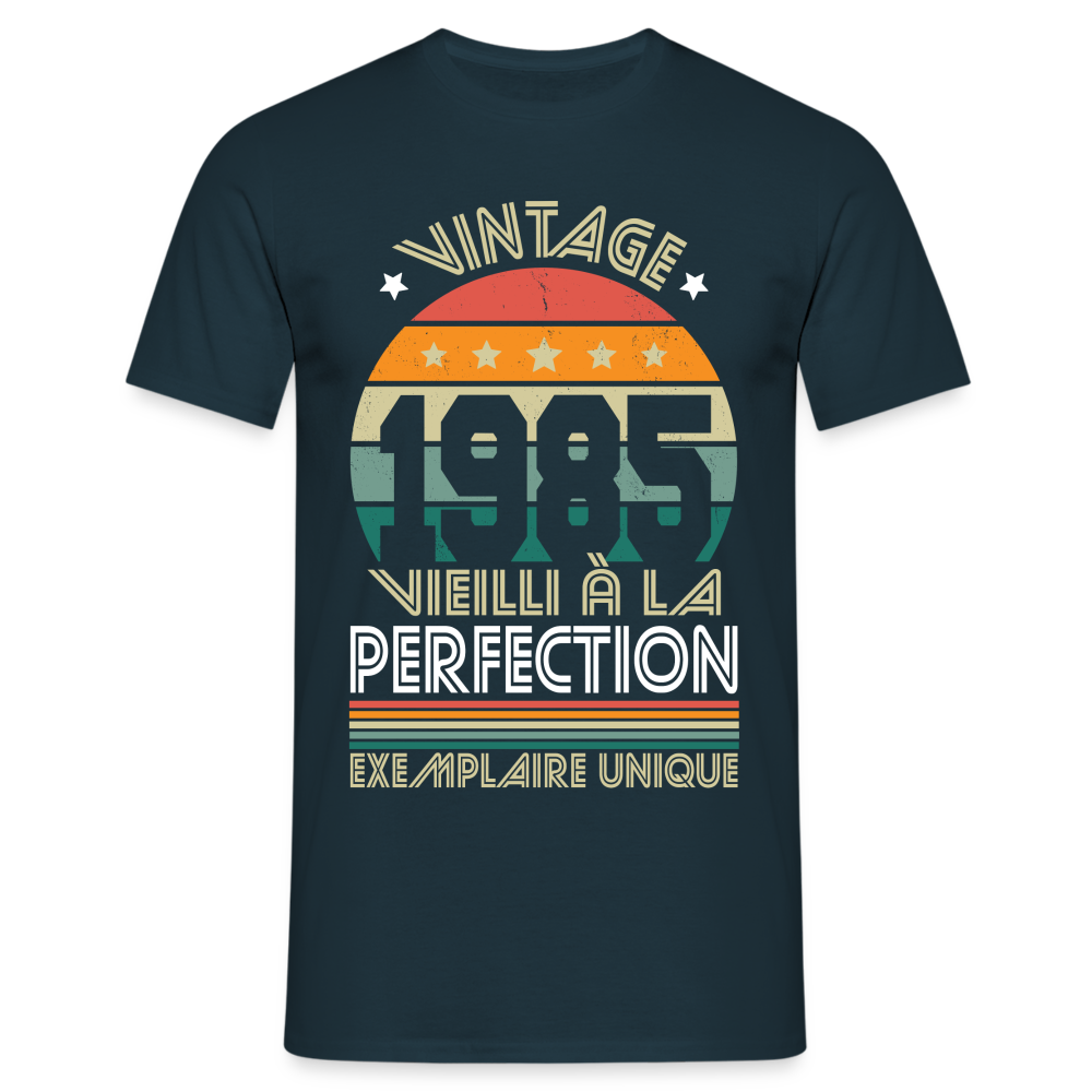 T-shirt Homme - Anniversaire 40 Ans - Vintage 1985 - marine