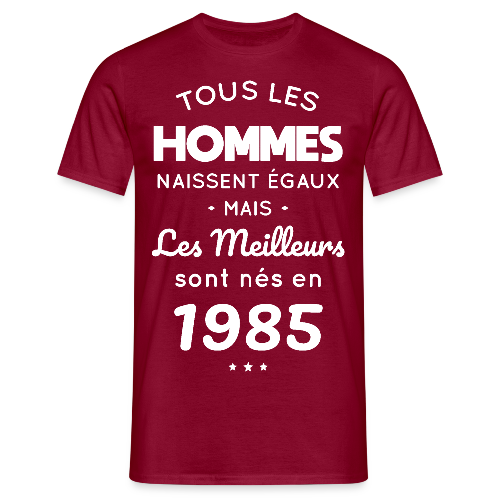 T-shirt Homme - Anniversaire 40 Ans - Les meilleurs sont nés en 1985 - rouge brique