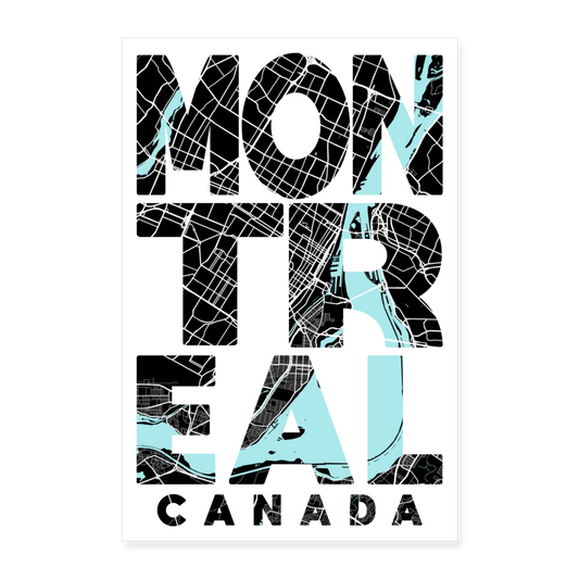 Poster Montréal - Plan Montréal - 60 x 90 cm - blanc