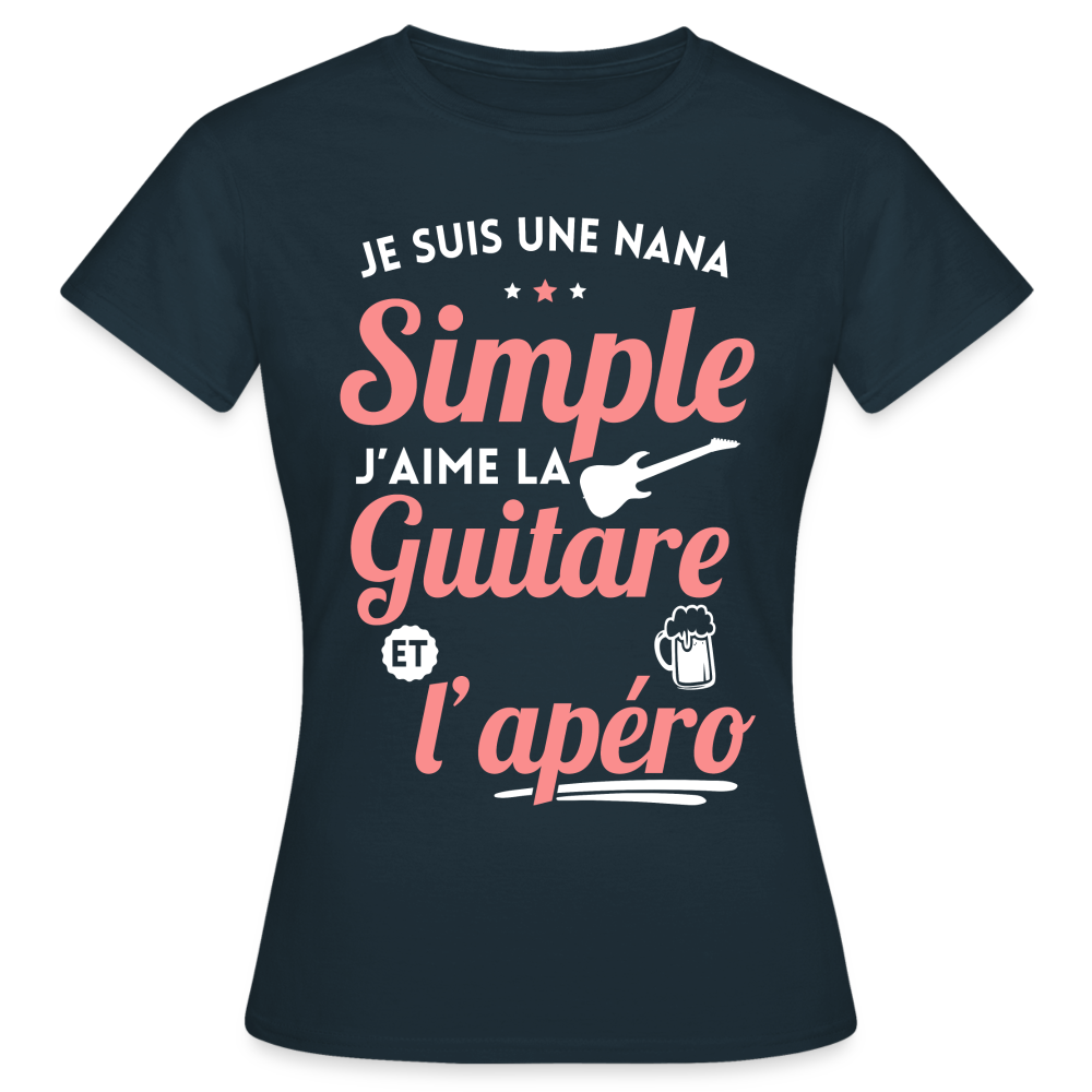 T-shirt Femme - J'aime la guitare et l'apéro - marine