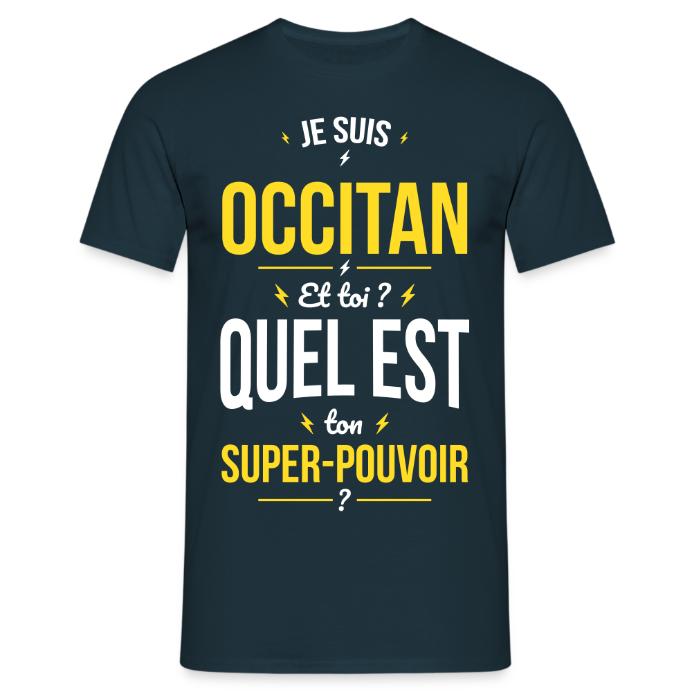 T-shirt Homme - Je suis Occitan - Super-pouvoir - marine