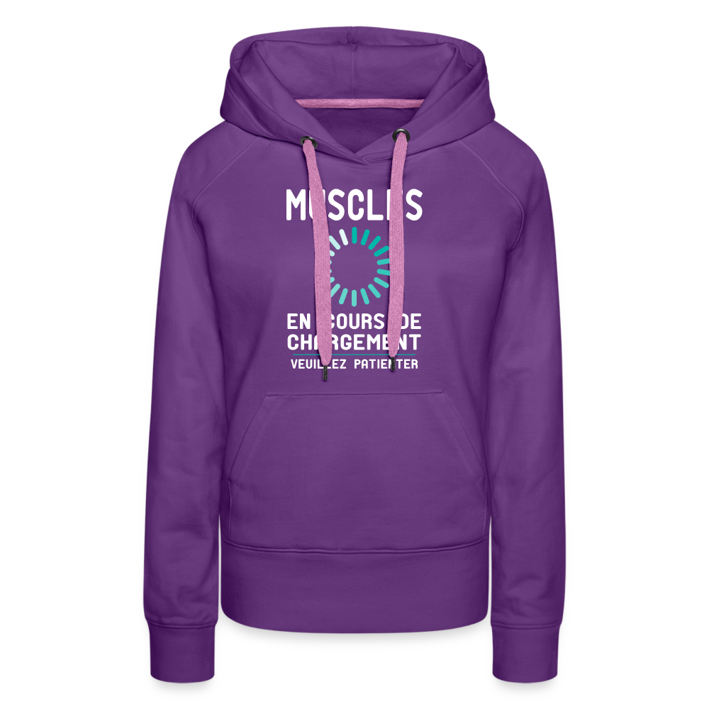 Sweat à capuche Premium Femme - Muscles en cours de chargement - violet