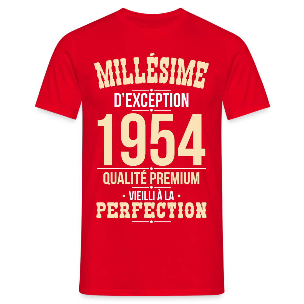 T-shirt Homme - Anniversaire 71 Ans - Millésime 1954 - rouge