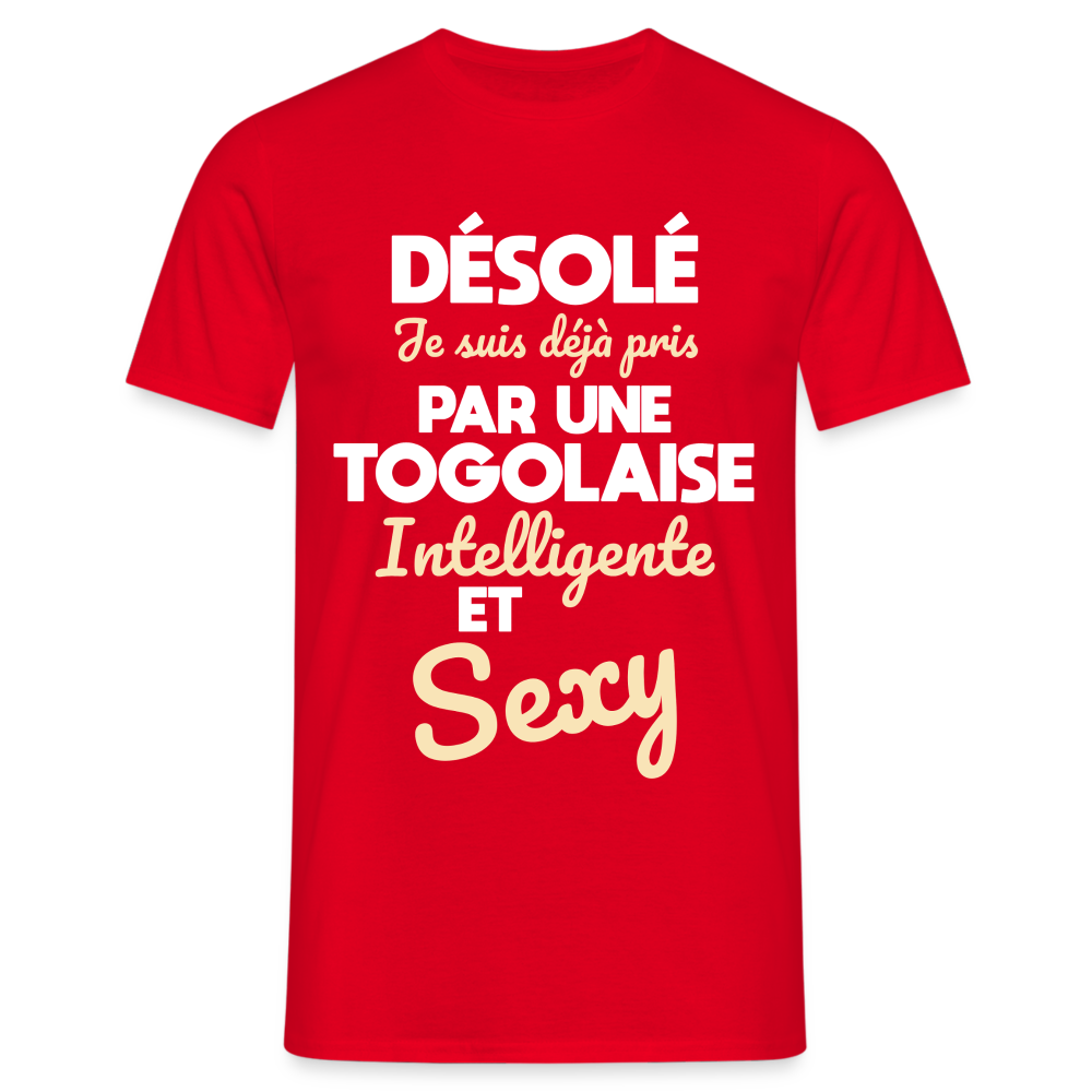 T-shirt Homme -  Je suis déjà pris par une Togolaise intelligente et sexy - rouge