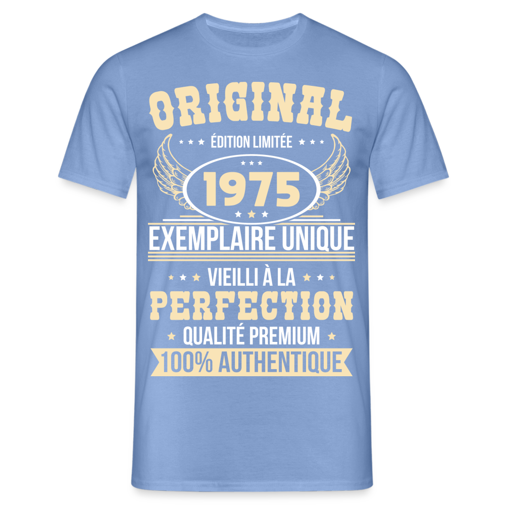 T-shirt Homme - Anniversaire 50 Ans - Original 1975 - carolina blue