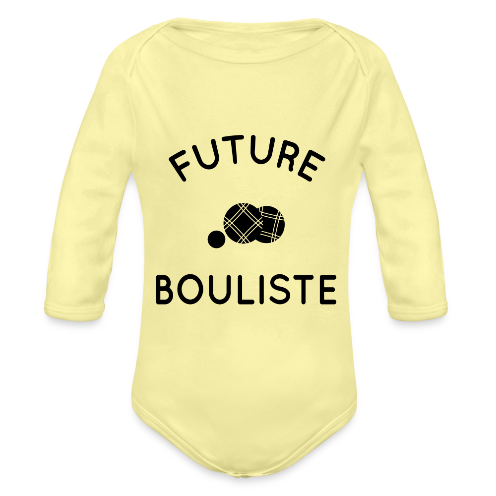 Body Bébé bio manches longues - Future bouliste - jaune délavé