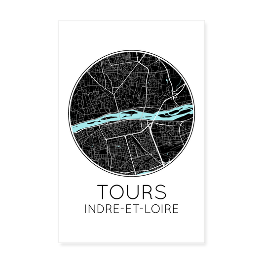 Poster Tours - Plan Tours - 20 x 30 cm - blanc