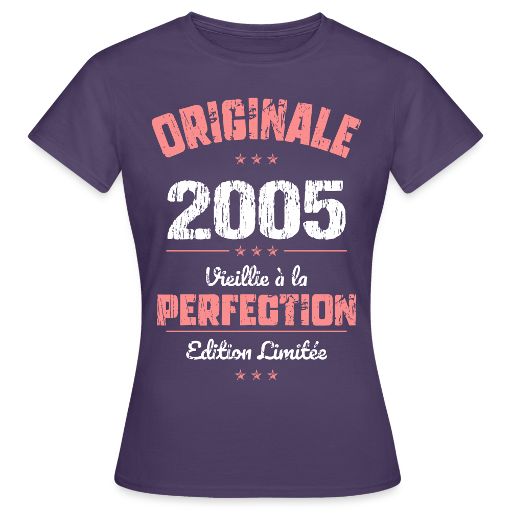 T-shirt Femme - Anniversaire 20 Ans - Originale 2005 - violet foncé