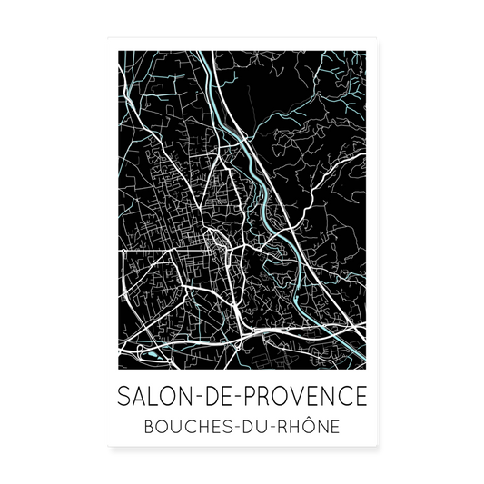 Poster Salon-de-Provence - Plan Salon-de-Provence - 20 x 30 cm - blanc