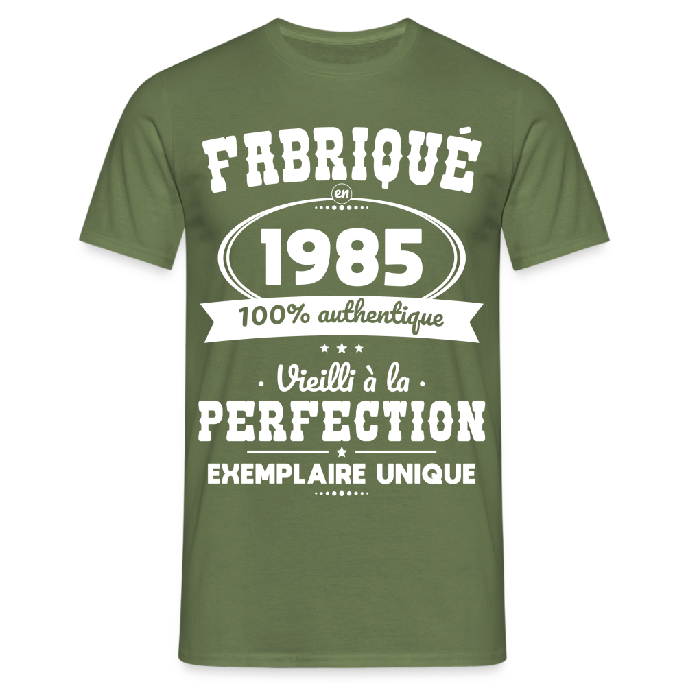 T-shirt Homme - Anniversaire 40 Ans - Fabriqué en 1985 - vert militaire