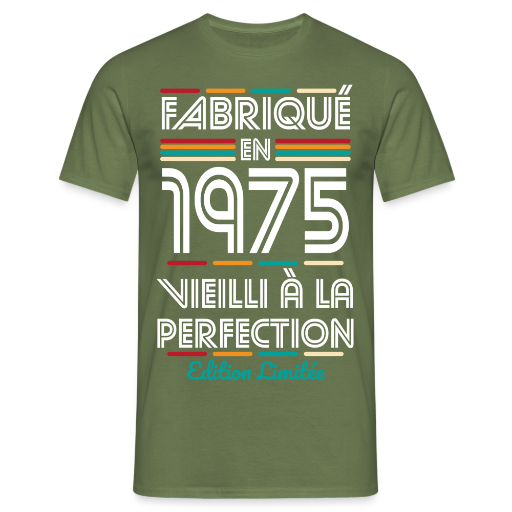 T-shirt Homme - Anniversaire 50 Ans - Fabriqué en 1975 - vert militaire