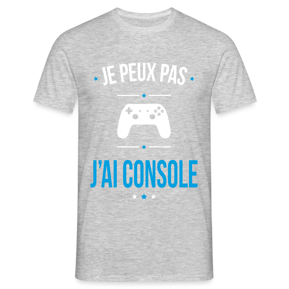 T-shirt Homme - Je peux pas j'ai Console - gris chiné