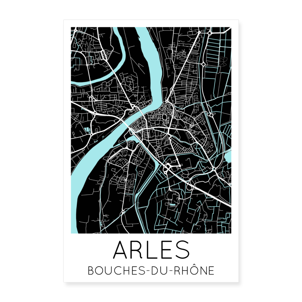 Poster Arles - Plan Arles - 40 x 60 cm - blanc