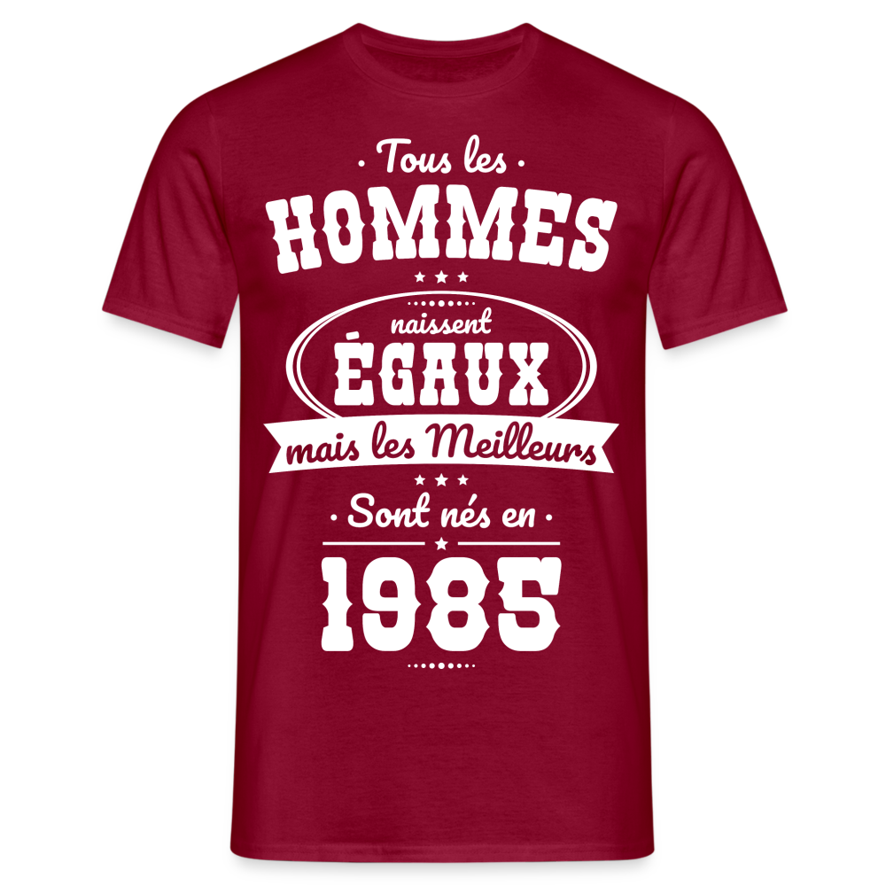 T-shirt Homme - Anniversaire 40 Ans - Les meilleurs sont nés en 1985 - rouge brique