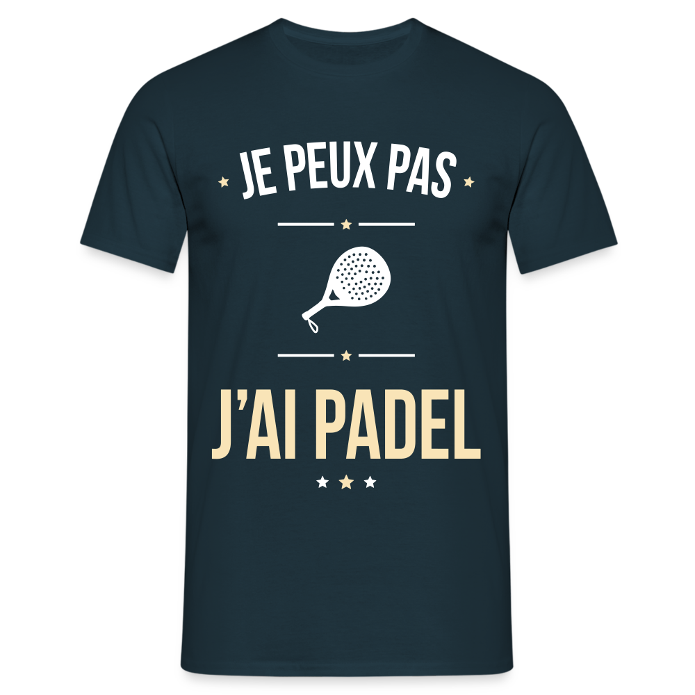 T-shirt Homme - Je peux pas j'ai Padel - marine