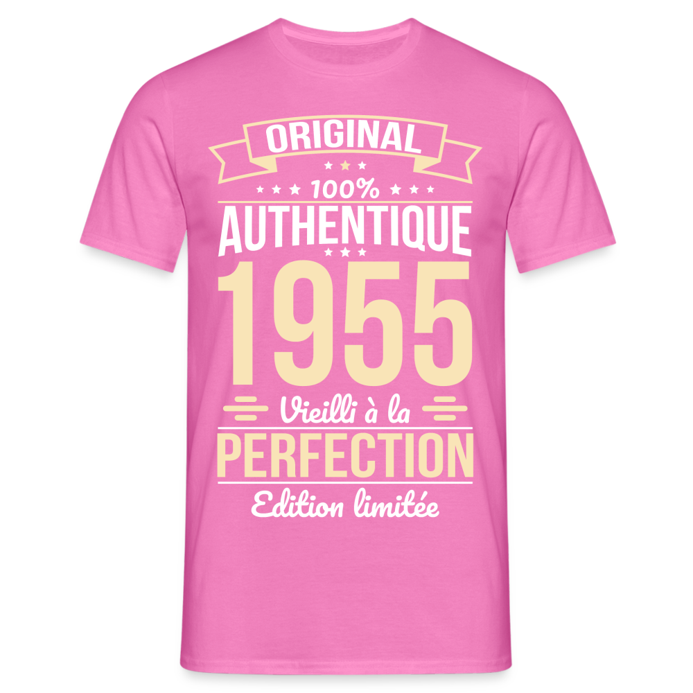 T-shirt Homme - Anniversaire 70 Ans - Original 1955 - rose