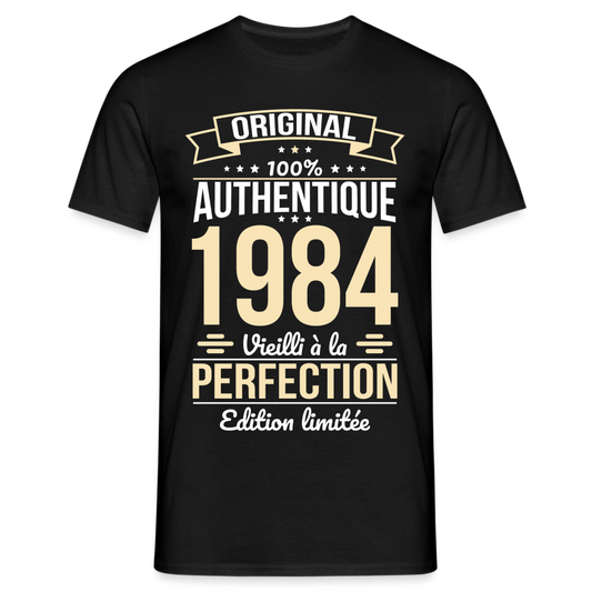 T-shirt Homme - Anniversaire 41 Ans - Original 1984 - noir