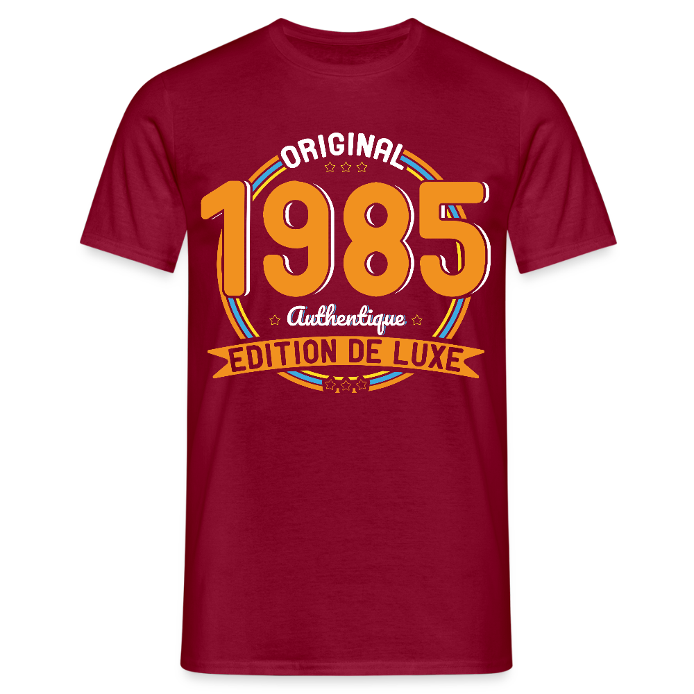 T-shirt Homme - Anniversaire 40 Ans - Original 1985 Authentique - rouge brique