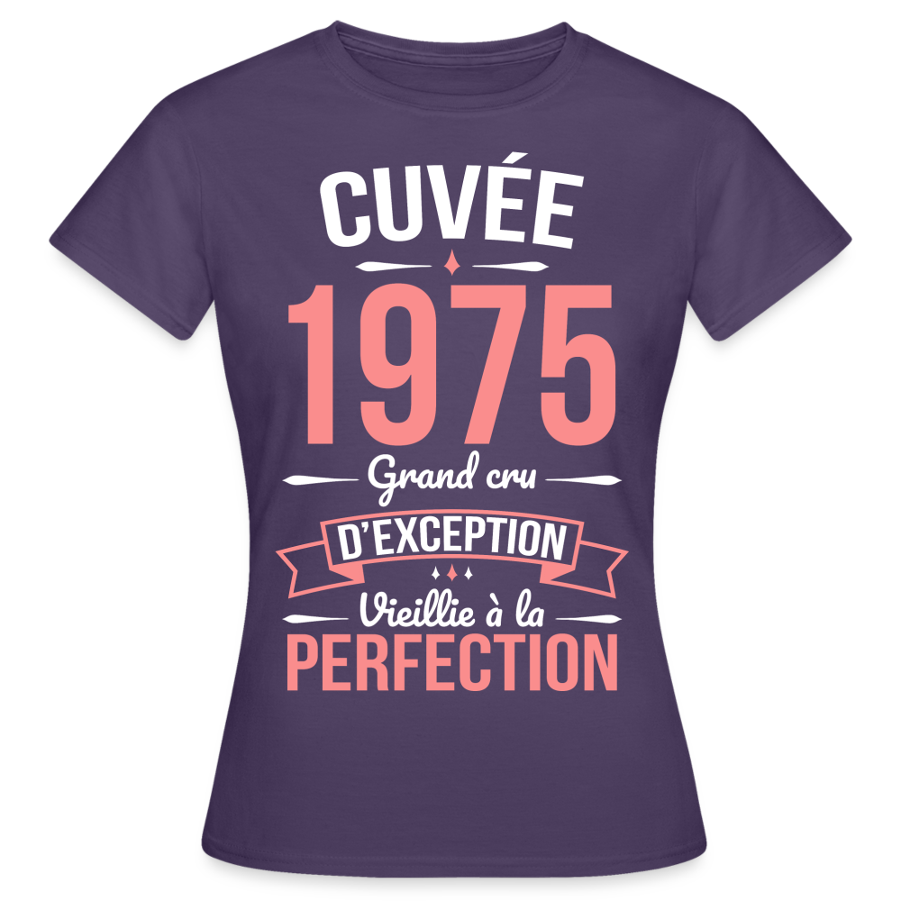 T-shirt Femme - Anniversaire 50 Ans - Cuvée 1975 - violet foncé