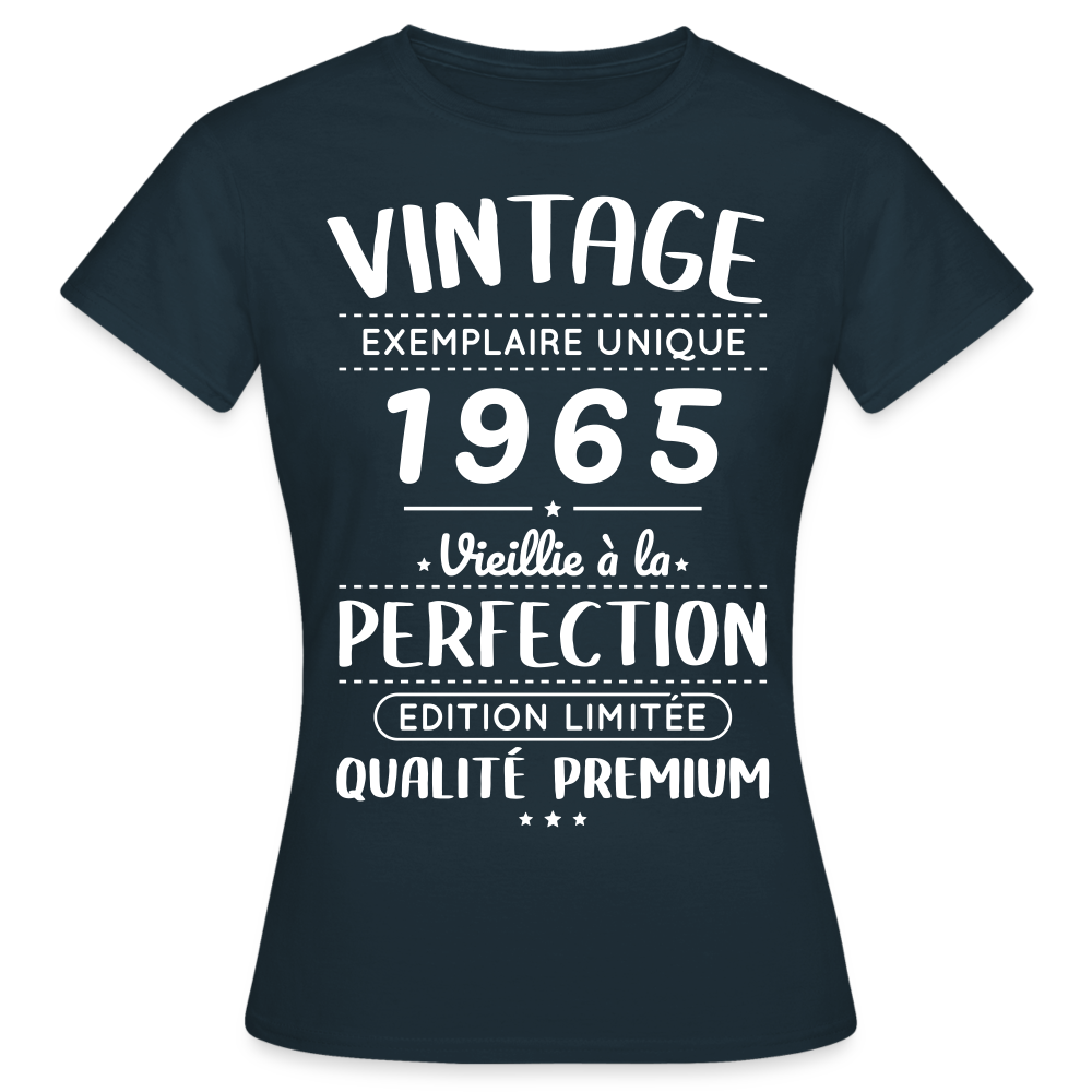 T-shirt Femme - Anniversaire 60 Ans - Vintage 1965 - marine