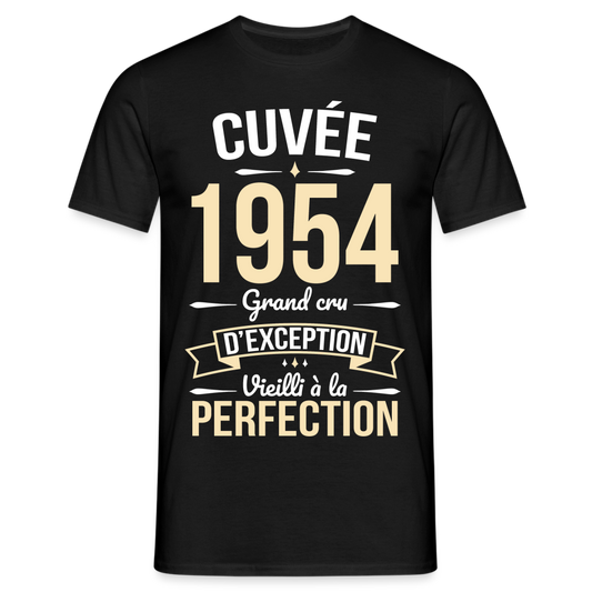 T-shirt Homme - Anniversaire 71 Ans - Cuvée 1954 - noir