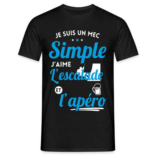 T-shirt Homme - J'aime l'escalade et l'apéro - noir