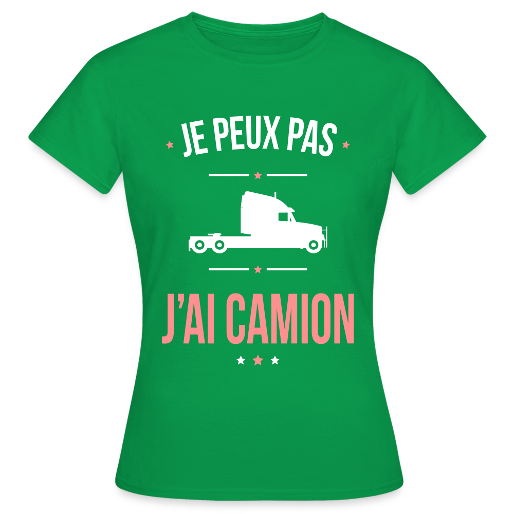 T-shirt Femme - Je peux pas j'ai Camion - vert