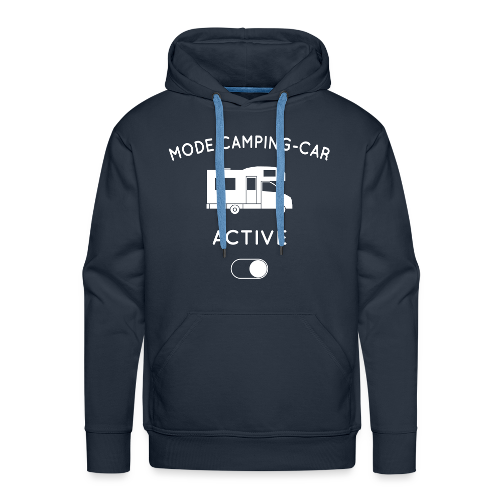 Sweat à capuche Premium Homme - Mode camping-car activé - marine