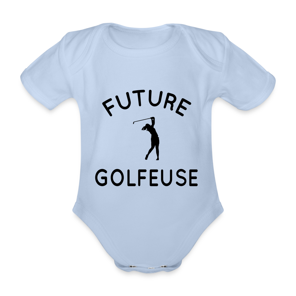 Body Bébé bio manches courtes - Future golfeuse - ciel