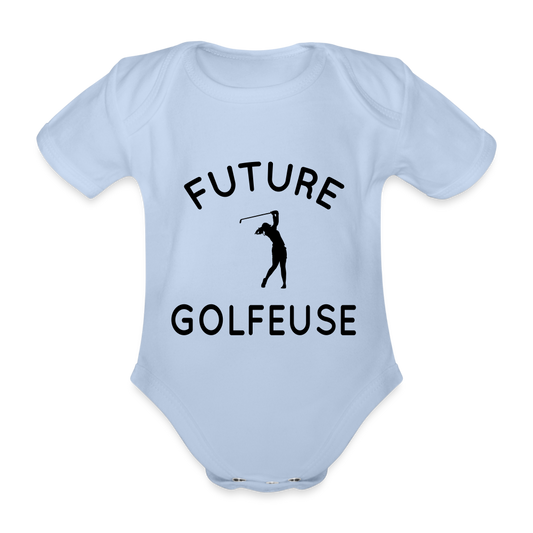 Body Bébé bio manches courtes - Future golfeuse - ciel