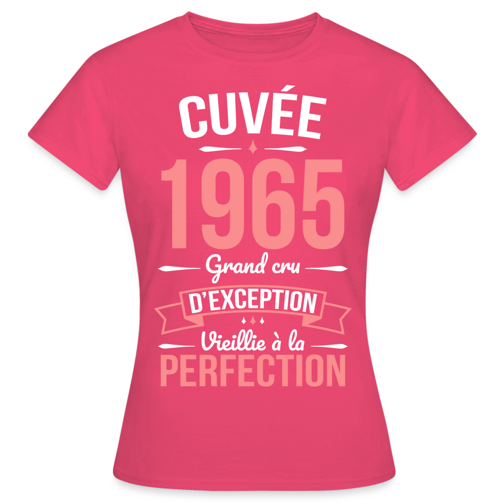 T-shirt Femme - Anniversaire 60 Ans - Cuvée 1965 - rose azalée