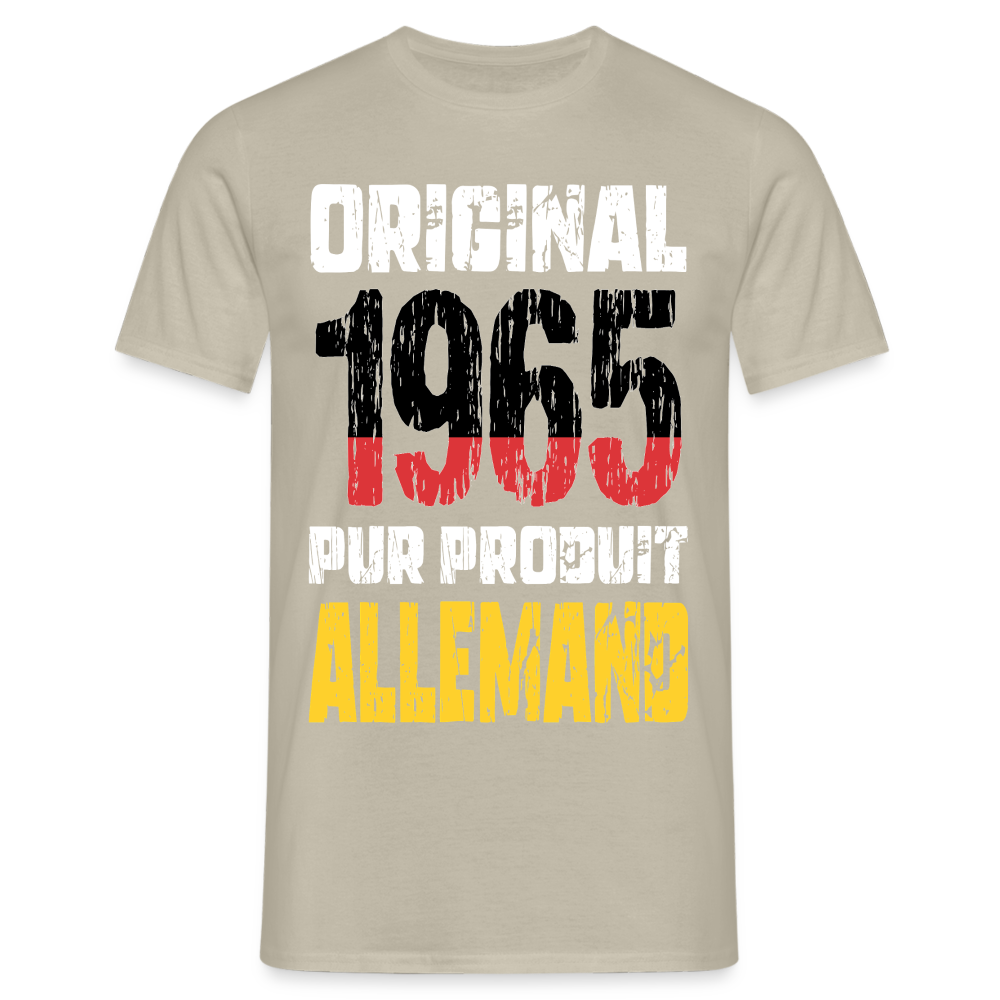 T-shirt Homme - Anniversaire 60 Ans - Original 1965 - Pur produit Allemand - beige sable