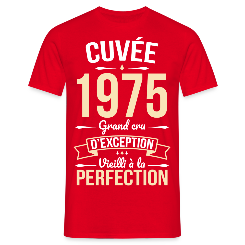 T-shirt Homme - Anniversaire 50 Ans - Cuvée 1975 - rouge