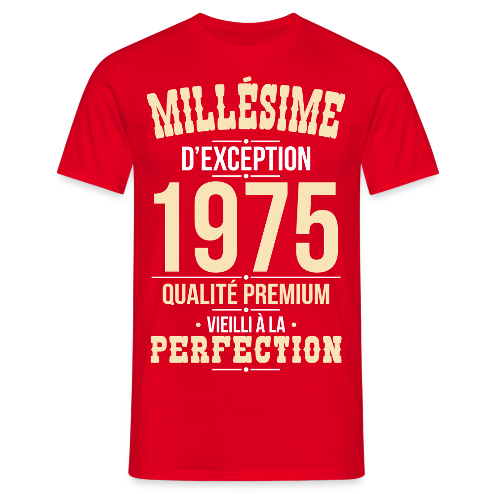 T-shirt Homme - Anniversaire 50 Ans - Millésime 1975 - rouge